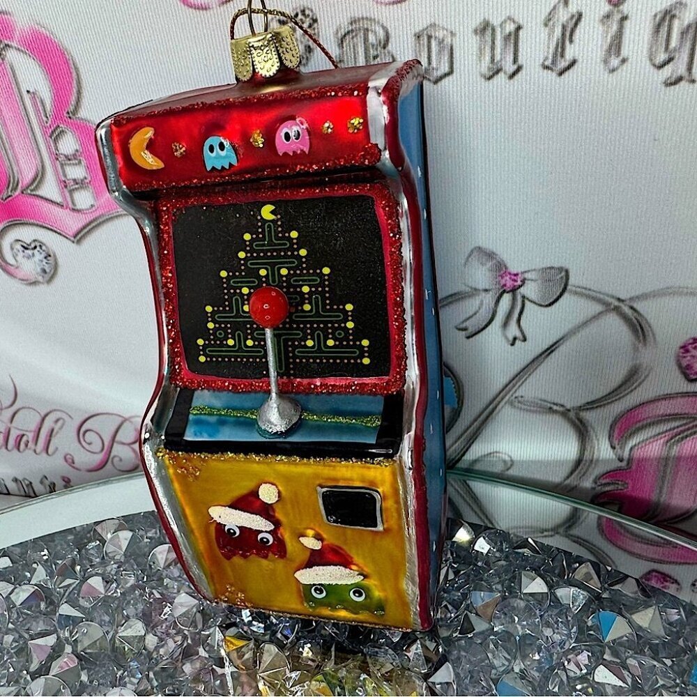 Pac-Man ornament blown glass rare HTF classic gaming games ornament 🕹️ arcade